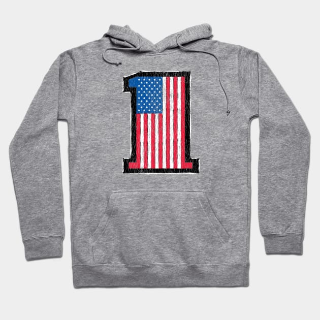 USA number 1 flag Hoodie by atomguy